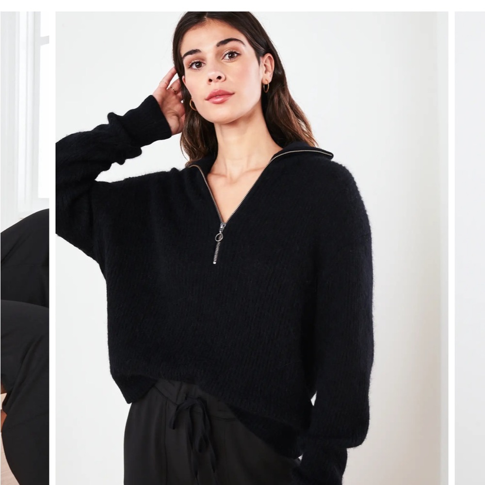 Baby Alpaca-Wool Quarter Zip